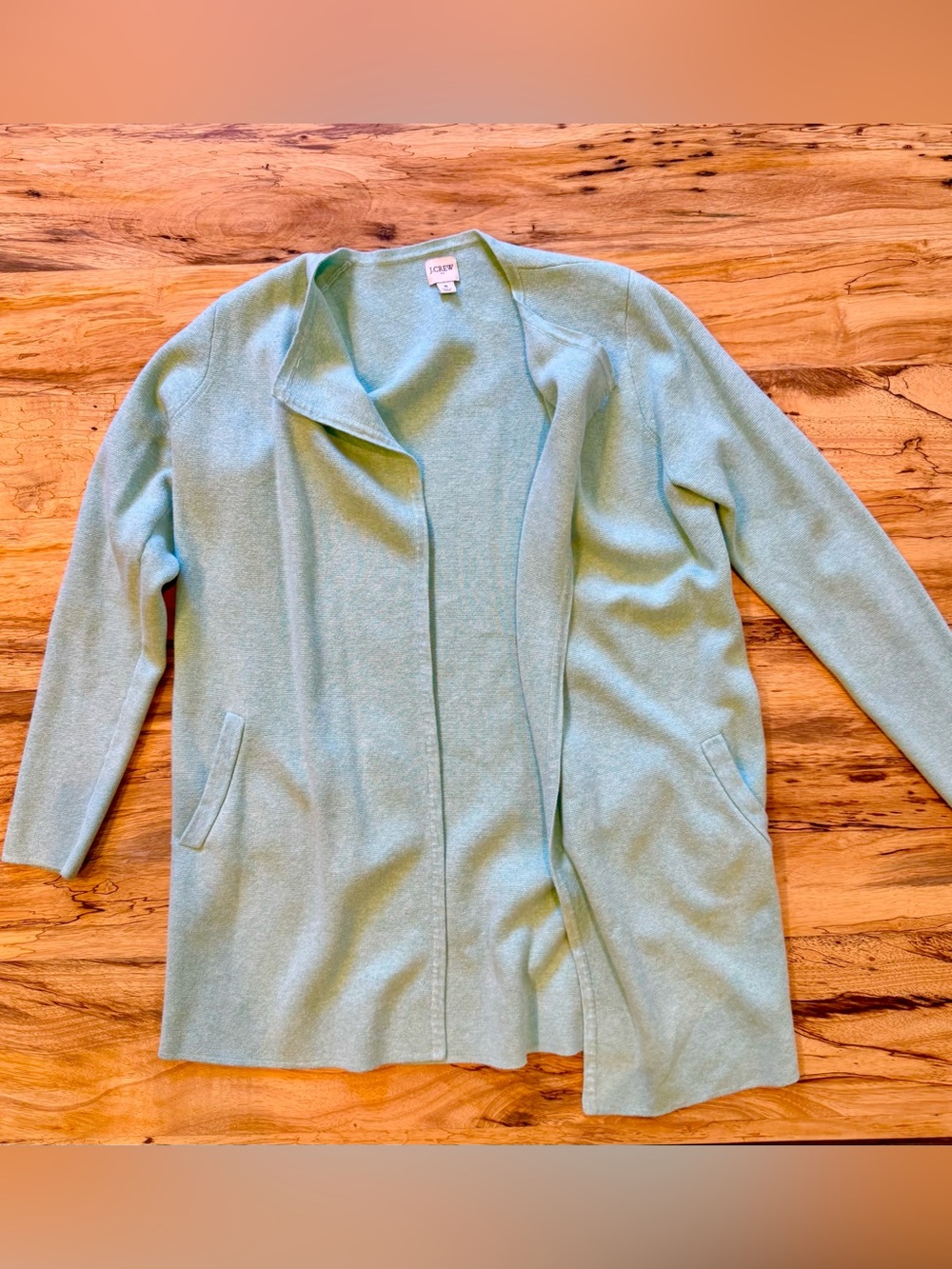 J. Crew Soft Aqua Open-Front Cardigan
